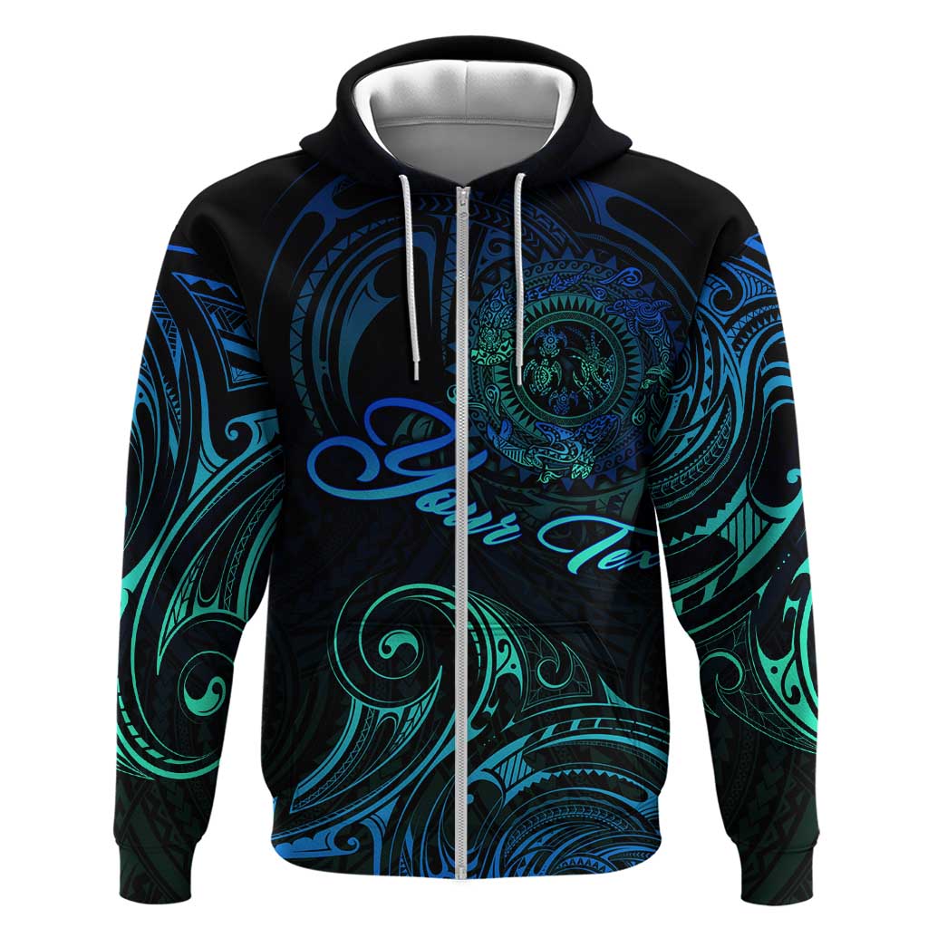 Sea Animal Polynesia Zip Hoodie Polynesian Pattern DT02 Zip Hoodie Black - Polynesian Pride