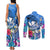 Aloha Hawaii Couples Matching Tank Maxi Dress and Long Sleeve Button Shirt Dolphins and Fish Hook Hibiscus