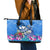 Aloha Hawaii Leather Tote Bag Dolphins and Fish Hook Hibiscus