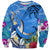 Aloha Hawaii Sweatshirt Dolphins and Fish Hook Hibiscus