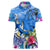 Aloha Hawaii Women Polo Shirt Dolphins and Fish Hook Hibiscus