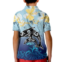 Mother And Baby Dolphins Kid Polo Shirt Hawaii Hibiscus