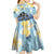 Mother And Baby Dolphins Kid Short Sleeve Dress Hawaii Hibiscus