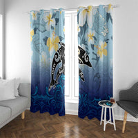 Mother And Baby Dolphins Window Curtain Hawaii Hibiscus