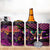 Happy Mardi Gras 4 in 1 Can Cooler Tumbler Mask Feather Colorfull