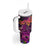 Happy Mardi Gras Tumbler With Handle Mask Feather Colorfull