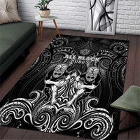 All Black Area Rug New Zealand Rugby Mascot Maori