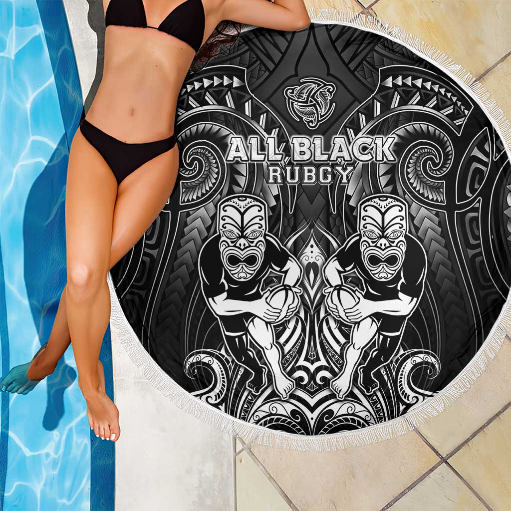 All Black Beach Blanket New Zealand Rugby Mascot Maori