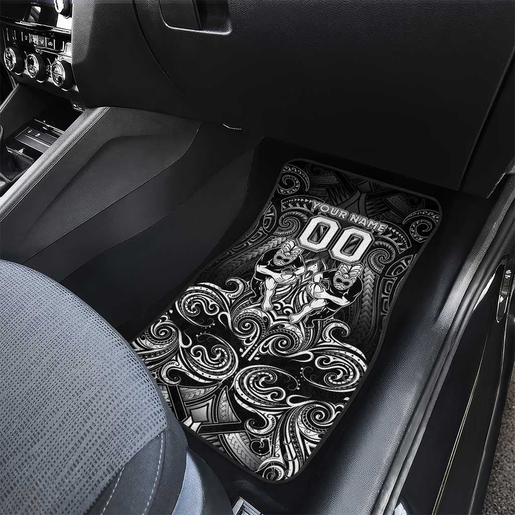 All Black Car Mats New Zealand Rugby Mascot Maori