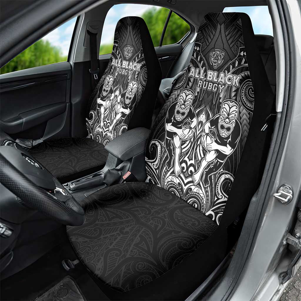All Black Car Seat Cover New Zealand Rugby Mascot Maori