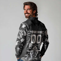 Personalized All Black Long Sleeve Polo Shirt New Zealand Rugby Mascot Maori