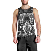 Personalized All Black Men Tank Top New Zealand Rugby Mascot Maori