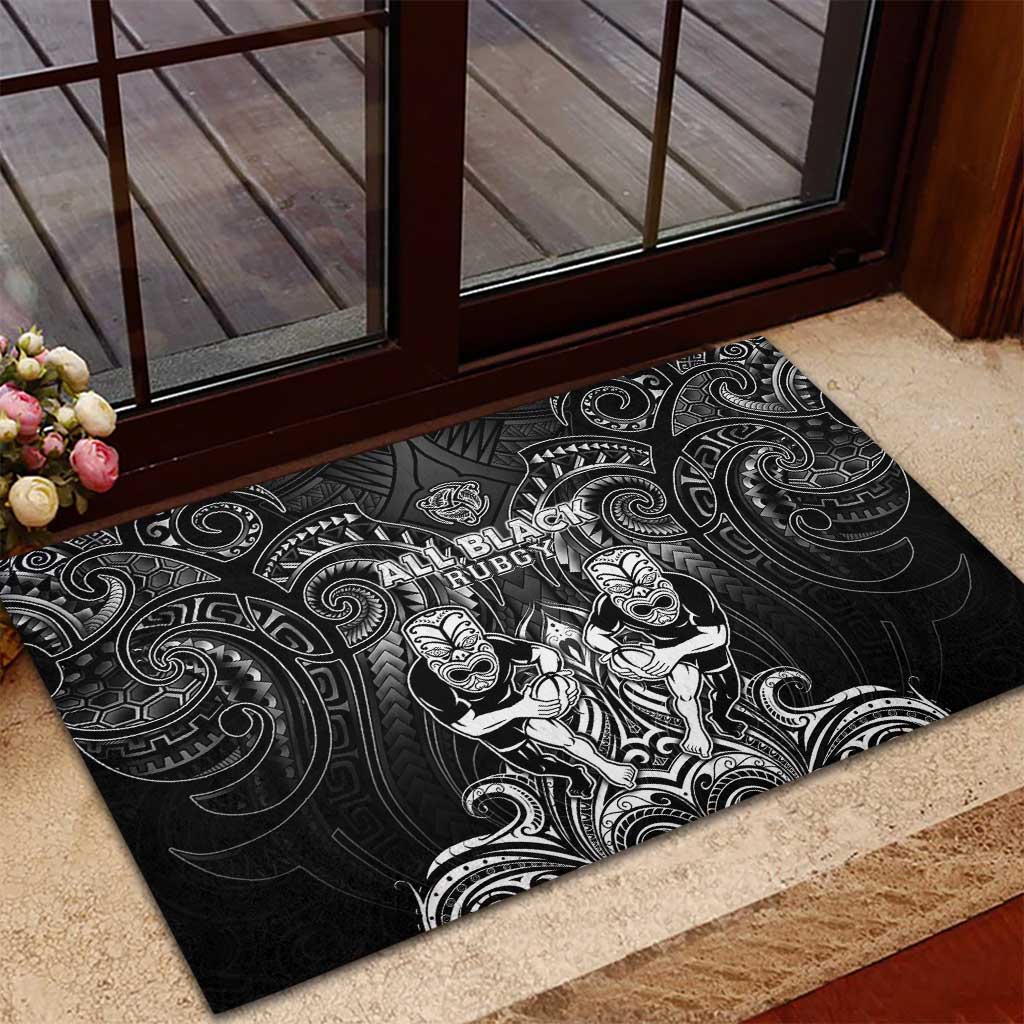 All Black Rubber Doormat New Zealand Rugby Mascot Maori