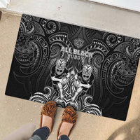 All Black Rubber Doormat New Zealand Rugby Mascot Maori