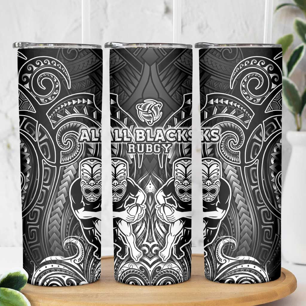 All Black Skinny Tumbler New Zealand Rugby Mascot Maori