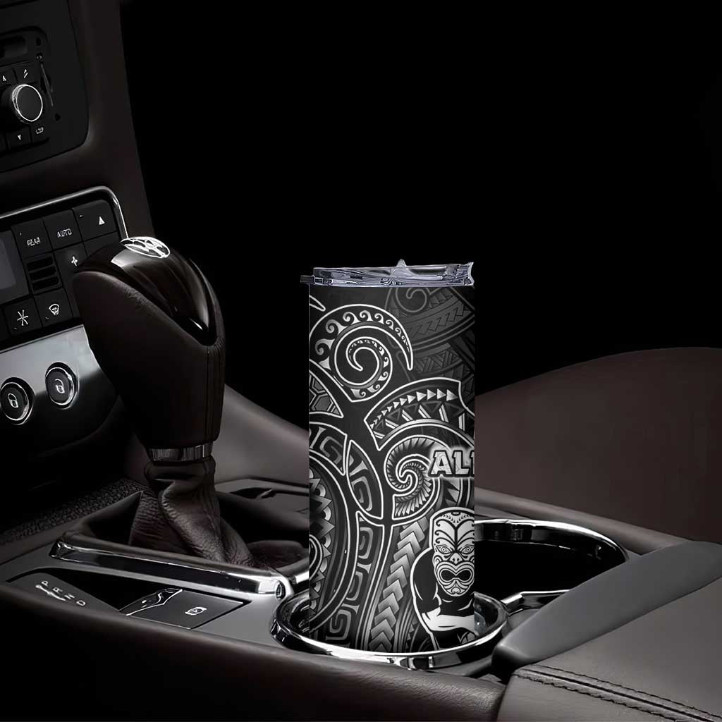 All Black Skinny Tumbler New Zealand Rugby Mascot Maori