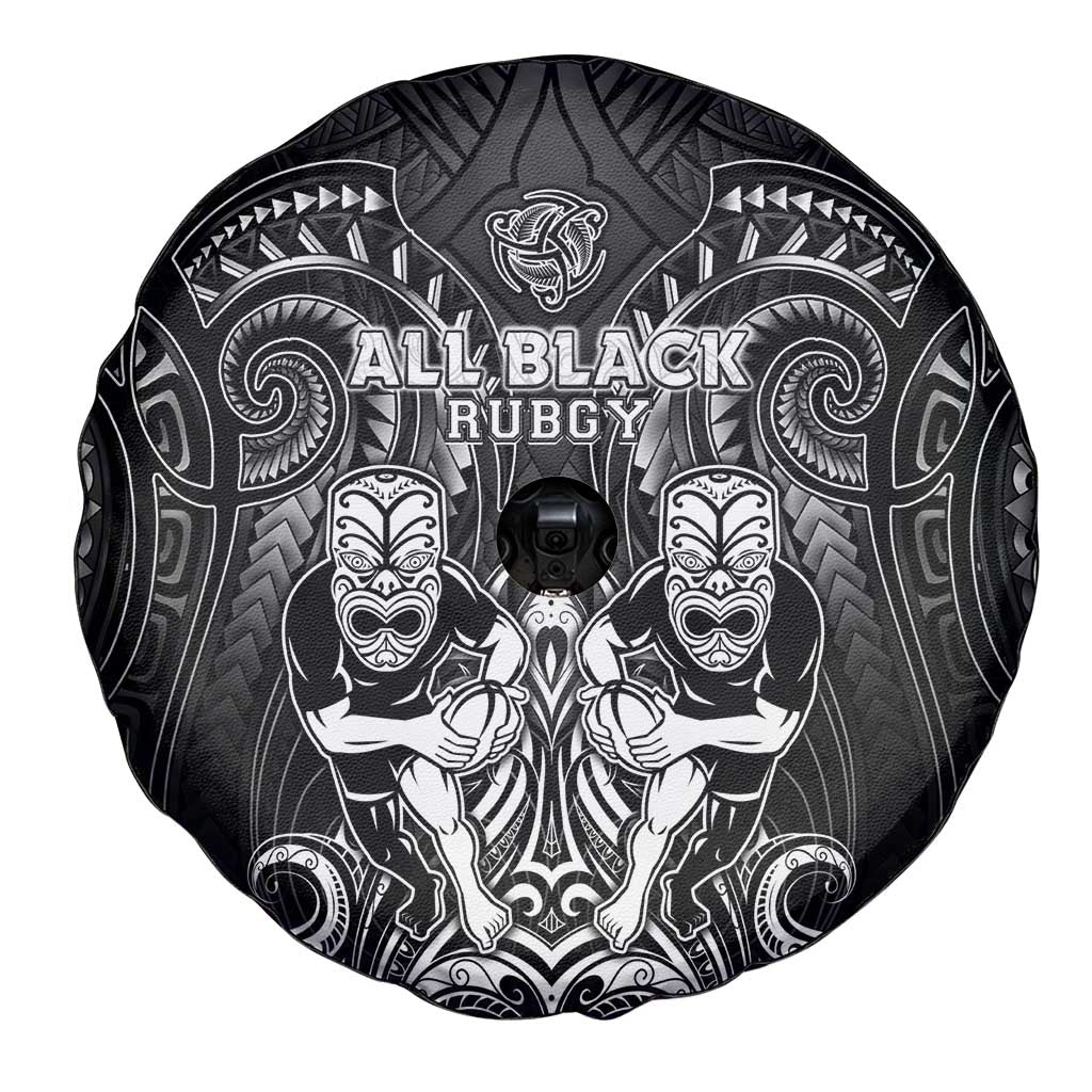 All Black Spare Tire Cover New Zealand Rugby Mascot Maori