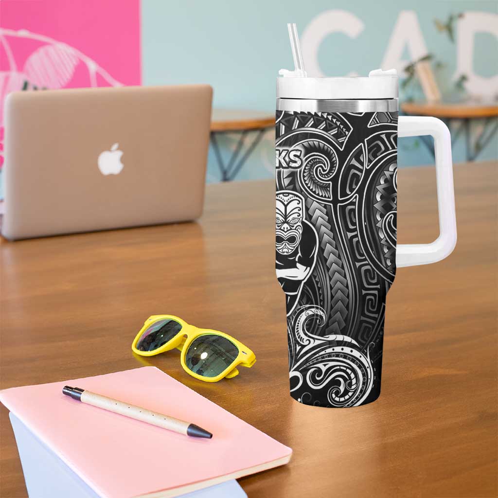 All Black Tumbler With Handle New Zealand Rugby Mascot Maori