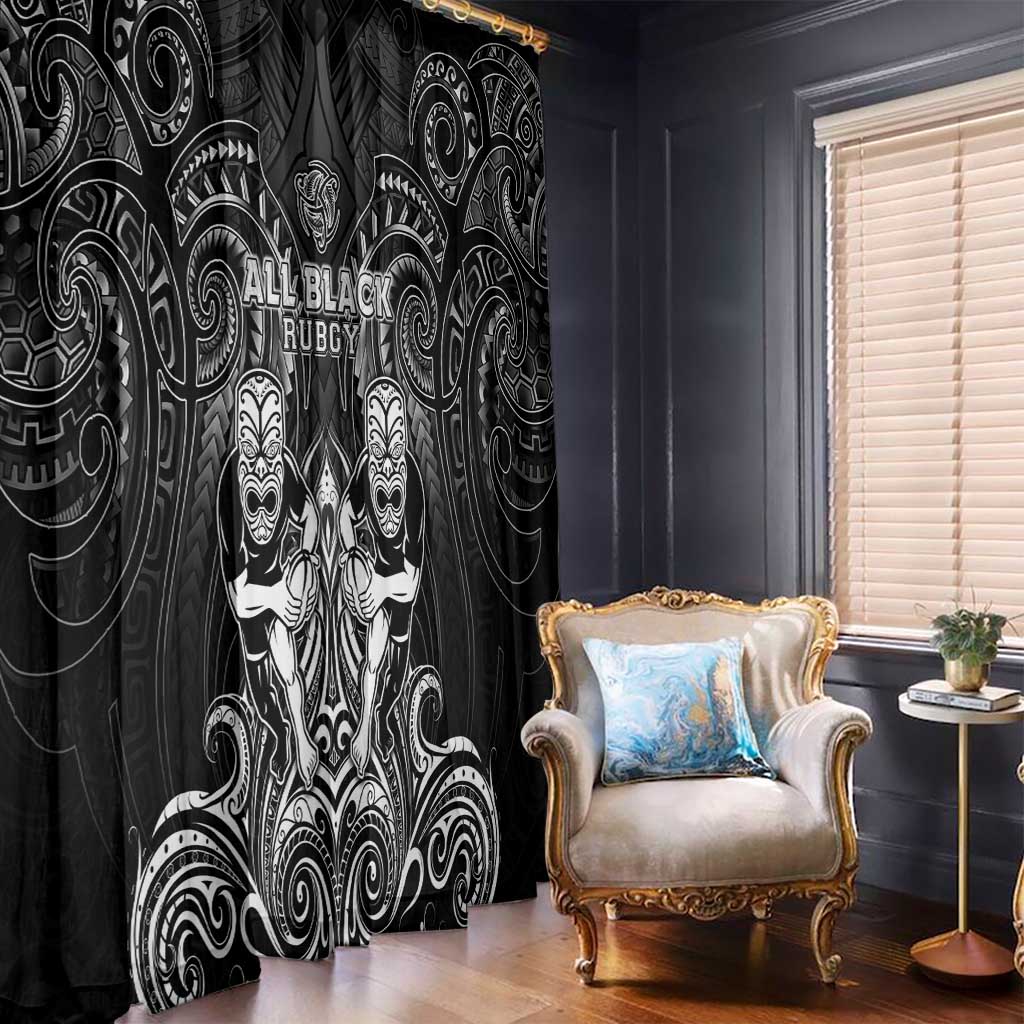 All Black Window Curtain New Zealand Rugby Mascot Maori