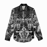 Personalized All Black Women Casual Shirt New Zealand Rugby Mascot Maori