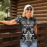 Personalized All Black Women Polo Shirt New Zealand Rugby Mascot Maori