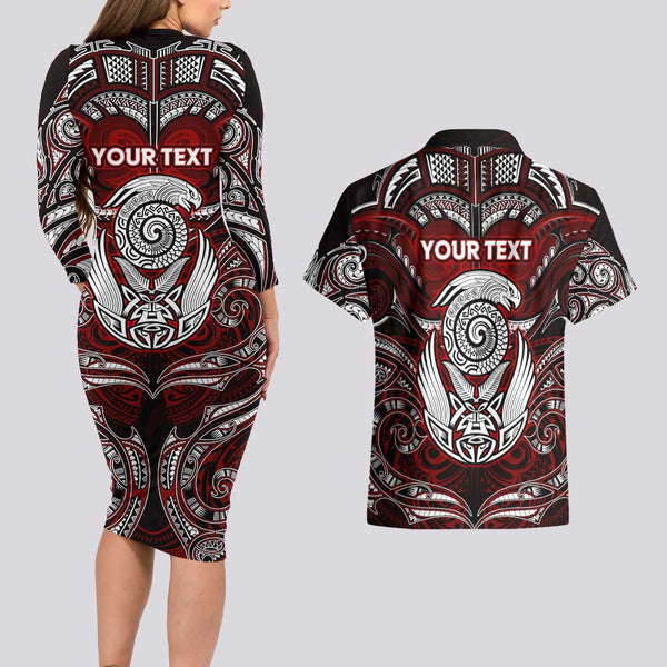 New Zealand Long Sleeve Bodycon Dress Aotearoa Hei-Tiki Maori Fern Tattoo Arty LT9 main image 1