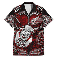 Personalized New Zealand Aotearoa Rugby Family Matching Mermaid Dress and Hawaiian Shirt Maori Fern Tattoo Art
