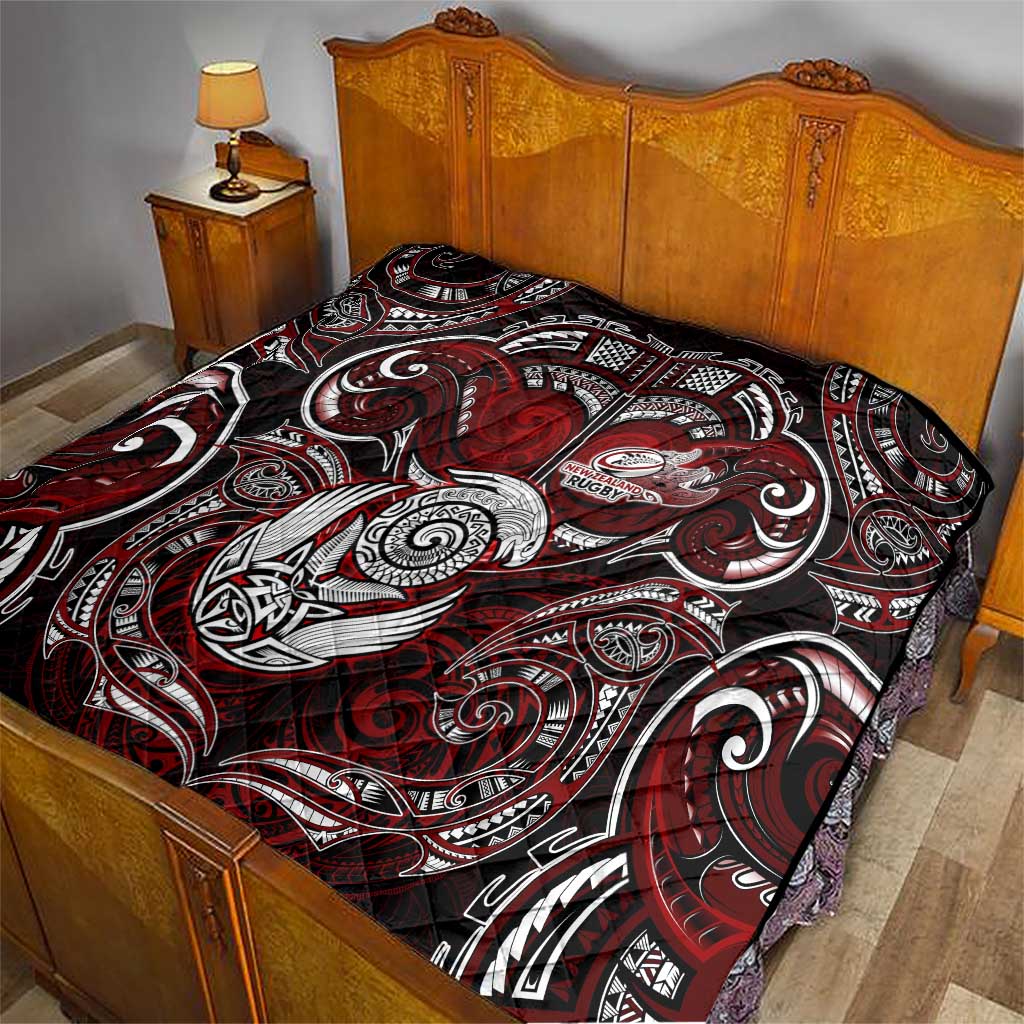 New Zealand Aotearoa Rugby Quilt Maori Fern Tattoo Art