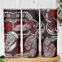 New Zealand Aotearoa Rugby Skinny Tumbler Maori Fern Tattoo Art