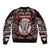 Personalized New Zealand Aotearoa Rugby Sleeve Zip Bomber Jacket Maori Fern Tattoo Art