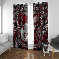 New Zealand Aotearoa Rugby Window Curtain Maori Fern Tattoo Art