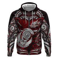 Personalized New Zealand Aotearoa Rugby Zip Hoodie Maori Fern Tattoo Art