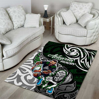 NZ Aotearoa Rugby Area Rug New Zealand Silver Fern