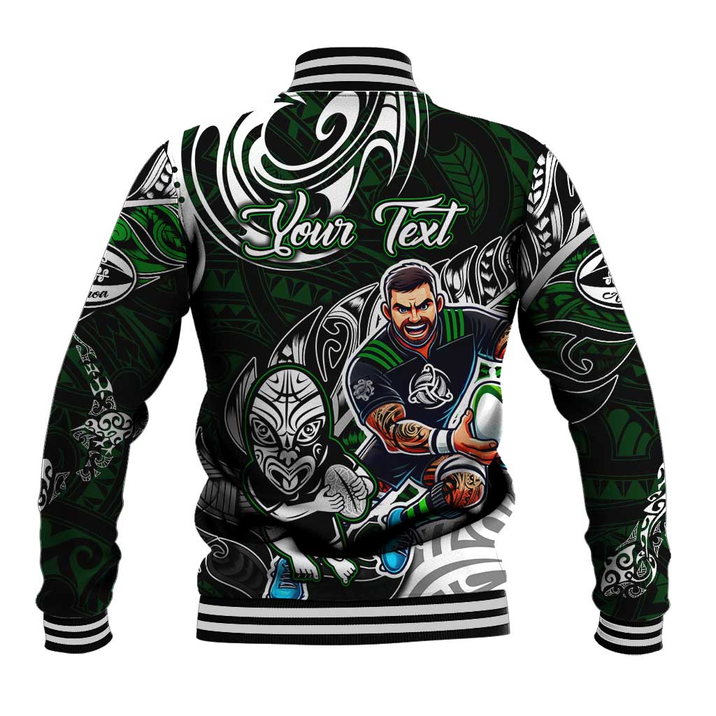 Personalized NZ Aotearoa Rugby Baseball Jacket New Zealand Silver Fern