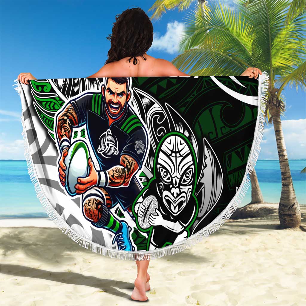 NZ Aotearoa Rugby Beach Blanket New Zealand Silver Fern
