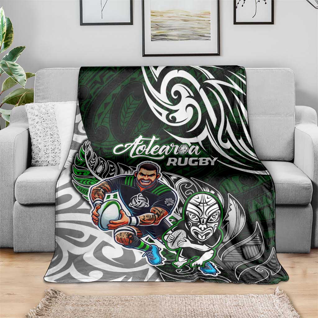 NZ Aotearoa Rugby Blanket New Zealand Silver Fern