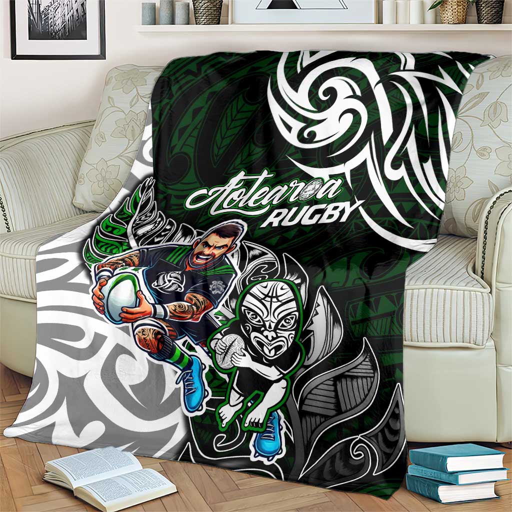 NZ Aotearoa Rugby Blanket New Zealand Silver Fern