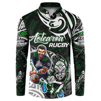 Personalized NZ Aotearoa Rugby Button Sweatshirt New Zealand Silver Fern