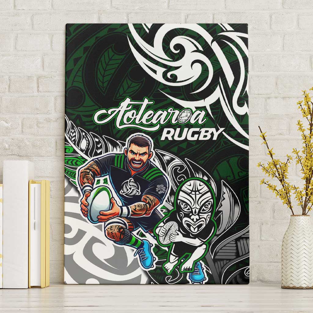 NZ Aotearoa Rugby Canvas Wall Art New Zealand Silver Fern