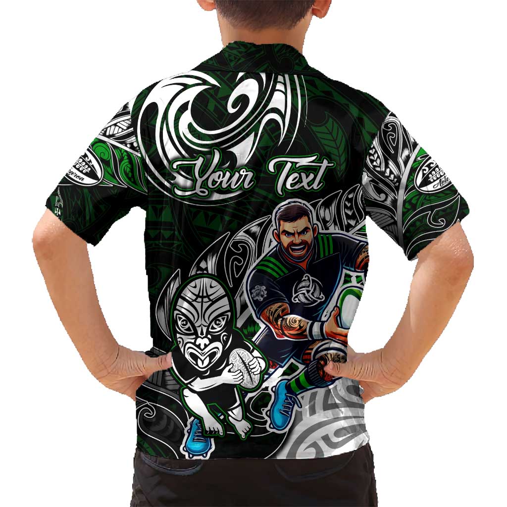 Personalized NZ Aotearoa Rugby Family Matching Off Shoulder Maxi Dress and Hawaiian Shirt New Zealand Silver Fern