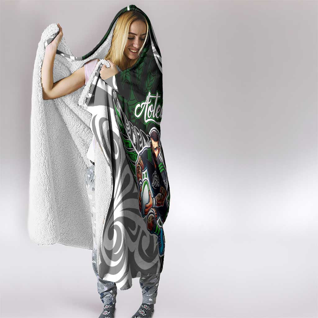 NZ Aotearoa Rugby Hooded Blanket New Zealand Silver Fern