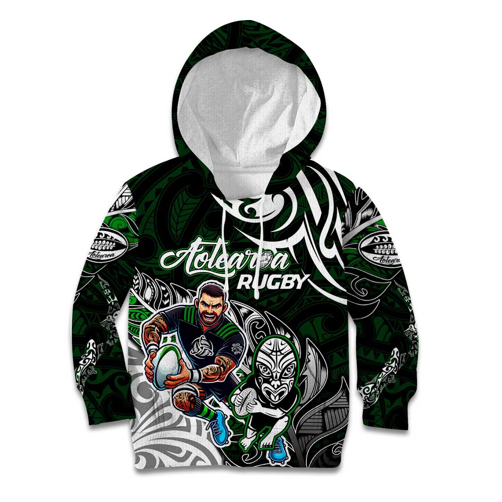 Personalized NZ Aotearoa Rugby Kid Hoodie New Zealand Silver Fern