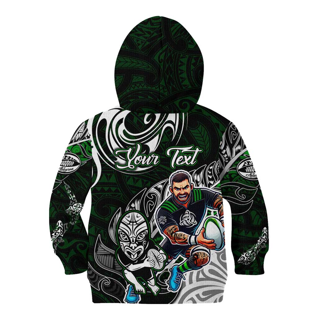 Personalized NZ Aotearoa Rugby Kid Hoodie New Zealand Silver Fern