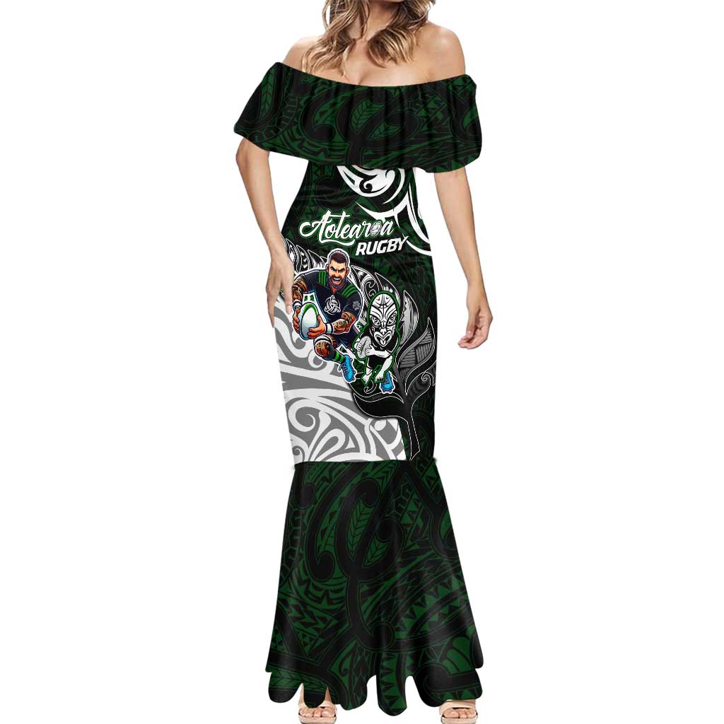 Personalized NZ Aotearoa Rugby Mermaid Dress New Zealand Silver Fern