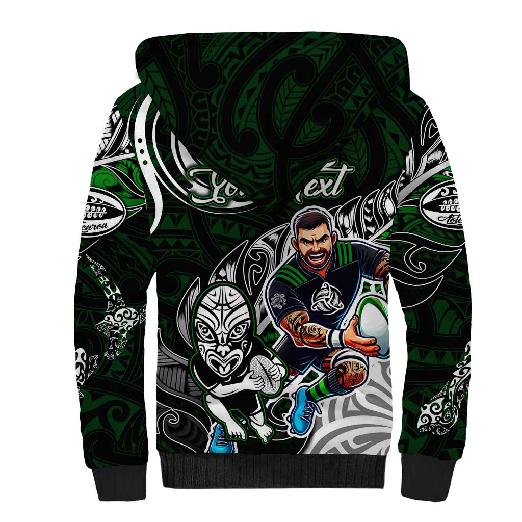 Personalized NZ Aotearoa Rugby Sherpa Hoodie New Zealand Silver Fern