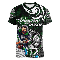 Personalized NZ Aotearoa Rugby Women V-Neck T-Shirt New Zealand Silver Fern