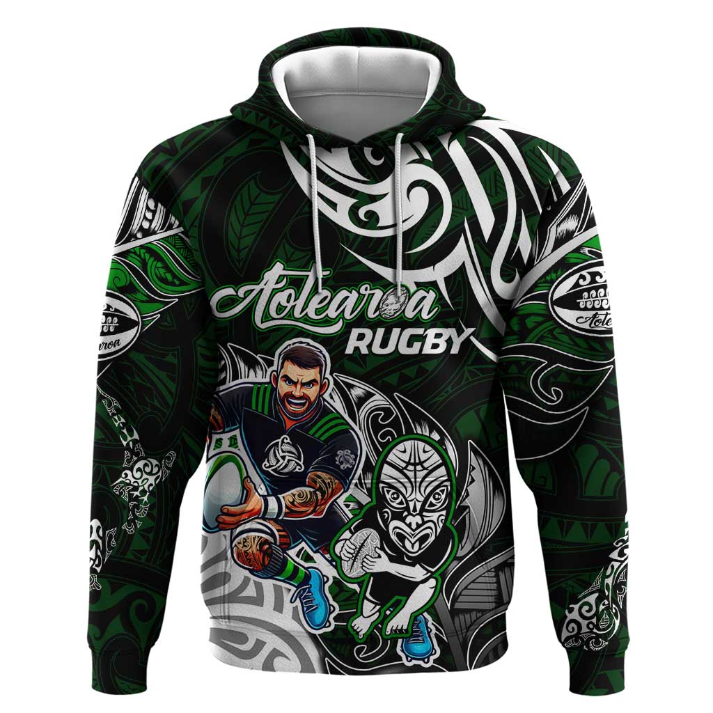 Personalized NZ Aotearoa Rugby Zip Hoodie New Zealand Silver Fern