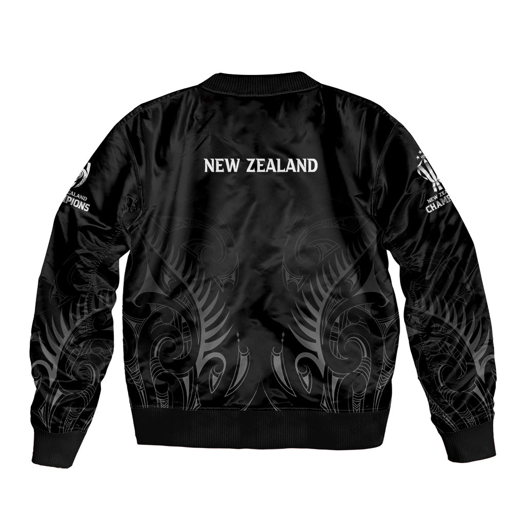 New Zealand Bomber Jacket Rugby 2023 Champions Black DT02 - Polynesian Pride