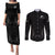 New Zealand Couples Matching Puletasi Dress and Long Sleeve Button Shirt Rugby 2023 Champions Black DT02 Black - Polynesian Pride