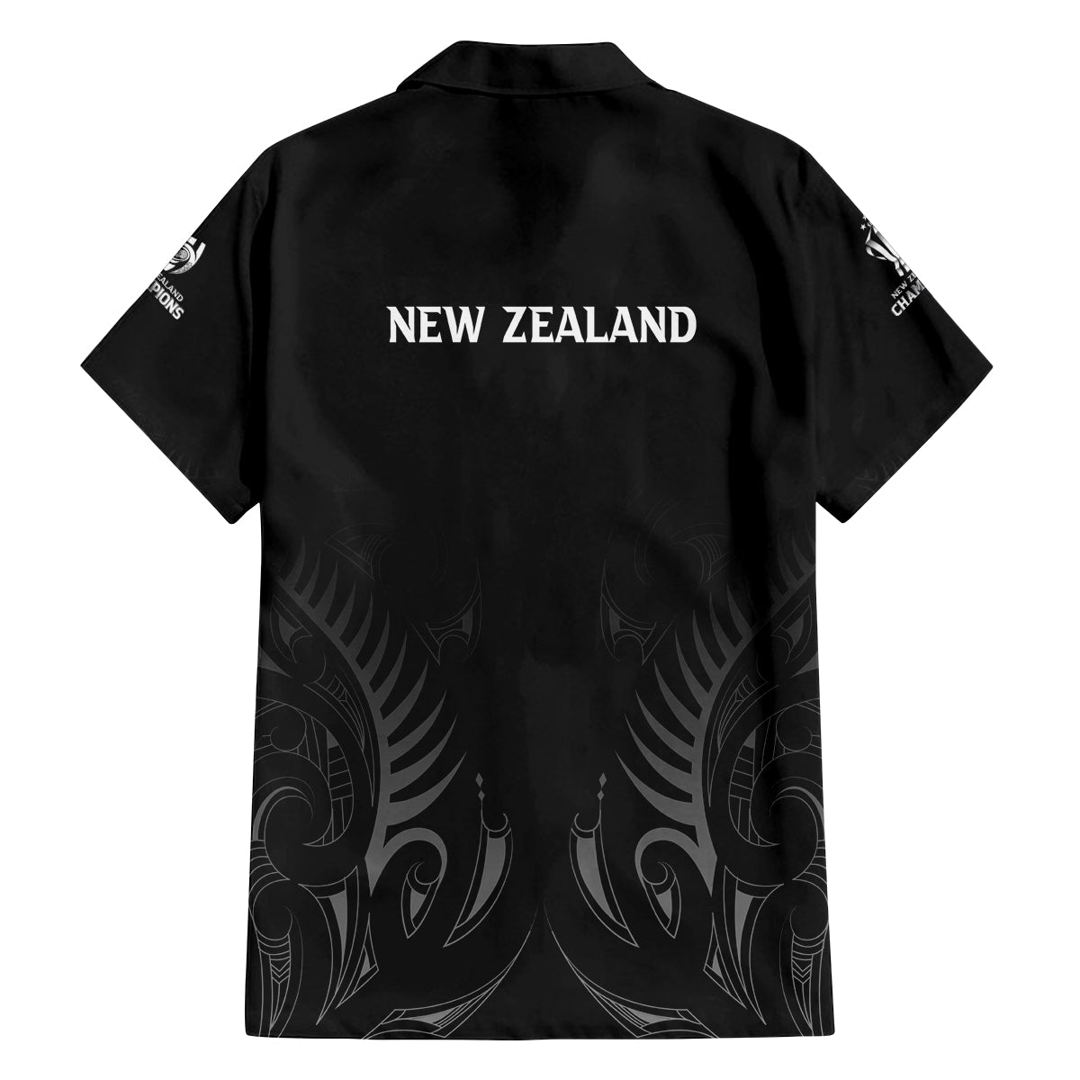 New Zealand Family Matching Tank Maxi Dress and Hawaiian Shirt Rugby 2023 Champions Black DT02 - Polynesian Pride